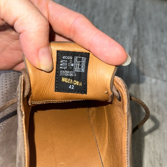 ECCO Men's St.1 Hybrid Plain Toe Oxford Birch Perforated Nubuck Loafers - Picture 6 of 9